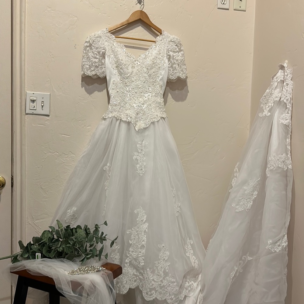 Vintage Eden Bridal Princess Wedding Dress with Train